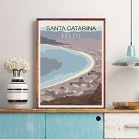 Santa Catarina Travel Poster, Brasilien Print, Praia Da Rosa, Lagoinha Do Leste, Pinho, Ilha Campeche, Südamerika, Dekor von FunnyStitchesCo