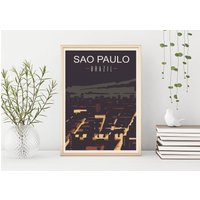 São Paulo Poster, Brasilien Druck, Skyline, Kunst, Dekor, Wandkunst, Geschenk von FunnyStitchesCo