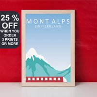 Schweiz Poster, Berg Poster, Mont Alps, Swiss Alp, Travel Print, Europa Reise Geschenk, Alpen Sommer Landschaft, Lauterbrunnen Kunst von FunnyStitchesCo