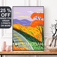 Shenandoah National Park Poster, Reiseposter, Virginia Wandkunst, Nationalpark Drucke, Wandern Geschenk, Ranger Appalachian Trail von FunnyStitchesCo