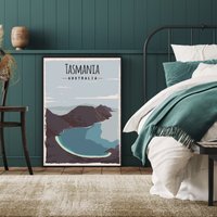 Tasmania Travel Print, Australien Reiseposter, Schweiz Des Südens, Hobart Seaside Wall Decor, Wineglass Bay, Freycinet National Park von FunnyStitchesCo