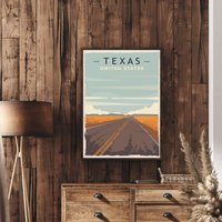 Texas Travel Poster, State Map The Lone Star State, Wandkunst, Dekor, Kunstdruck, Geschenk, Illustration von FunnyStitchesCo
