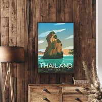 Thailand Kunstdruck, Phuket Reiseposter, Südostasien, Print, Wandkunst, Phi Islands Art Decor von FunnyStitchesCo