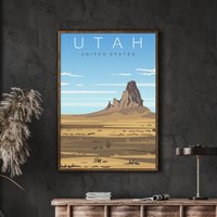 Utah Travel Poster, Wandern Moab Kunst, Print, Canyons Dekor, Mountains, Monument Valley, Glen Canyon, Alta von FunnyStitchesCo
