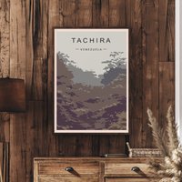 Venezuela Reiseposter, Tachira Druck, Andengebirge, Xeric Valley, Kunst, Geschenk, Südamerika, Kunstwerk von FunnyStitchesCo