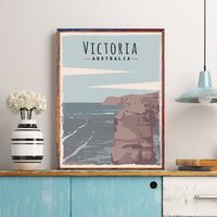 Victoria Travel Poster, Great Ocean Road, Australien Kunstdruck, Art, The Twele Apostel National Park, Phillip Island, Geschenk von FunnyStitchesCo