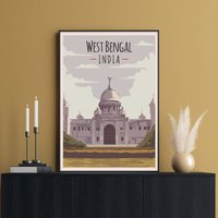 West Bengal Reise Poster, Indien Druck, Victoria Memorial, Kolkata Stadt, Kalkutta Dekor, Illustration, Siehe von FunnyStitchesCo