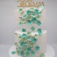 30/60 Essbare Zuckerblumen Tortendeko Fondant Blume Blüte Eukalyptus Mint Türkis von Funnybake
