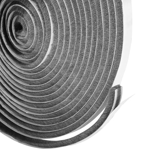 10m Bürstendichtung Türdichtung Selbstklebend bürstendichtung Dichtungsbürste Dichtungsstreifen selbstklebende Bürstendichtung, Luftstopper (9 mm (B) x 15 mm (D)) von Funnytek