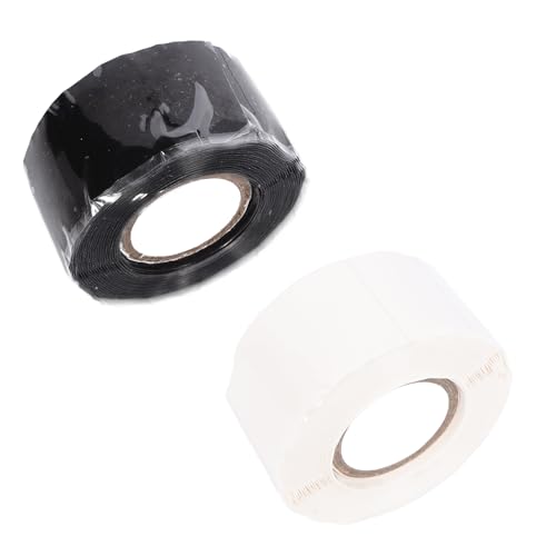 2 Rollen Selbstverschweißendes Silikonband, Isolierband Hitzebeständig Reparaturband Wasserdicht Dichtband Selbstklebend 2.5mm x 3m für wasserdichte Reparaturen, elektrische Anschlüsse -Schwarz+Weiß von Funnytek