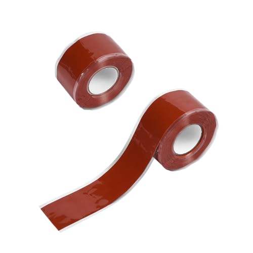 2 Rollen Selbstverschweißendes Silikonband, Isolierband Hitzebeständig Reparaturband Wasserdicht Dichtband Selbstklebend 2.5mm x 3m für wasserdichte Reparaturen, elektrische Anschlüsse -Rot von Funnytek