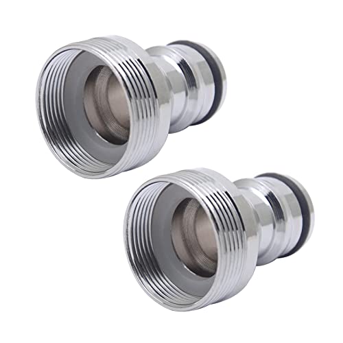 2 Stück Schlauchanschluss Armatur M24 Außengewinde Wasserhahn Adapter und M21 Weibliche Schlaucharmatur Schnellanschluss Set für Garten Küche Waschmaschine Universal Wasserhahn von Funnytek