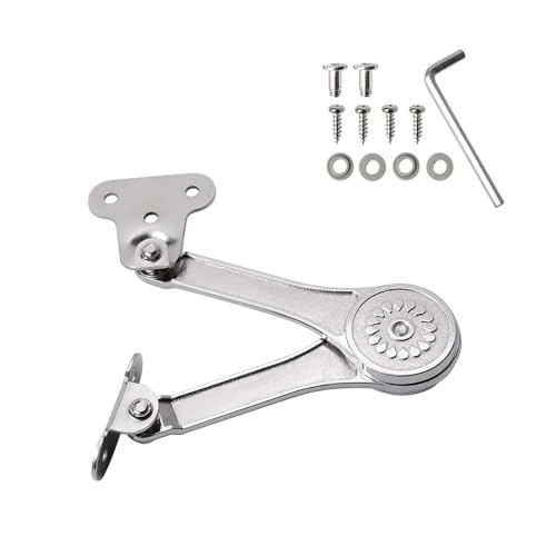 2 Stück Softclose Deckelstützscharniere Support Klappdeckel der Schrankstütze Satin Nickel Klappscharnier von Funnytek