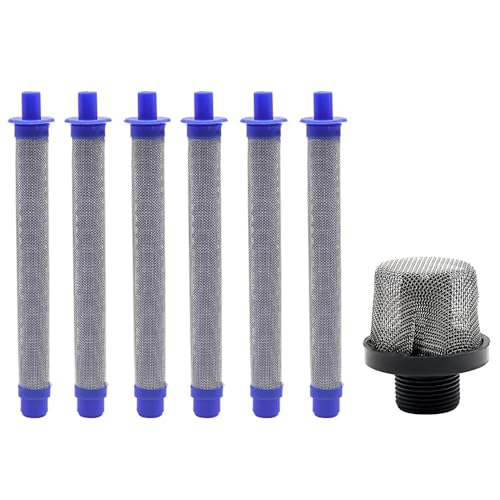 5 Stück 288749 Filterelemente für Airless-Spritzpistolen mit 60 Maschen & 288716 3/4-Zoll-Einlasssiebgewinde, passend für Airless-Spritzpistolen von Funnytek