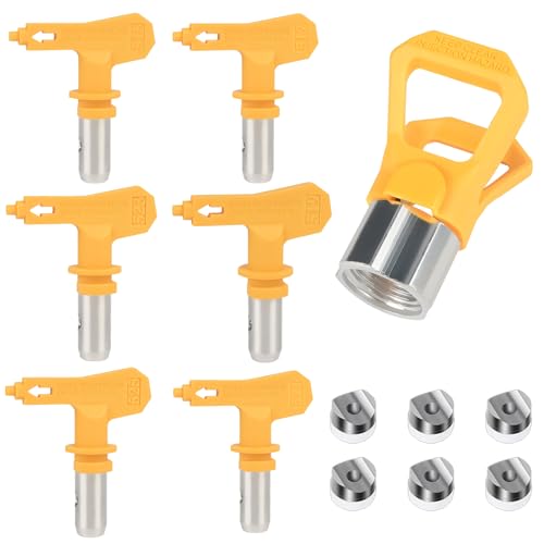 Airless Düse mit Spitzendichtung, Reversible Sprühspitzen, Düsenspitzen für Airless-Farbspritzgeräte für Airless Farbsprühsysteme(Modell: 515/517/519/521/523/525) von Funnytek