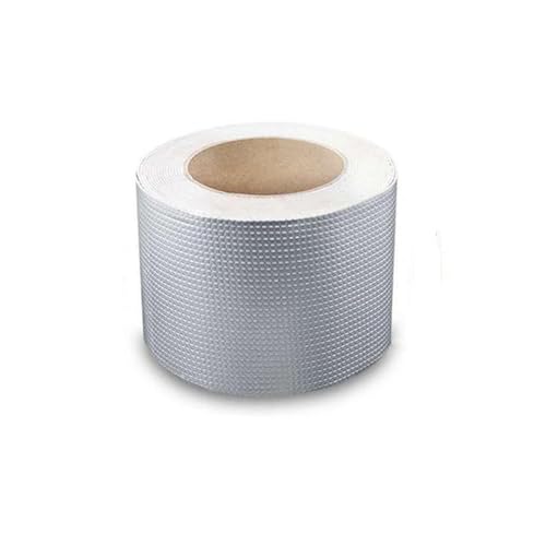 Funnytek Aluminum Butylband Wasserdichtes Klebeband, Dichtungsband Selbstklebend, Dichtband dusche, Butyl Dichtungsband für Dachleckage, Oberflächenriss, Fensterbankspalt, Rohrbruch (10CM×5M) von Funnytek