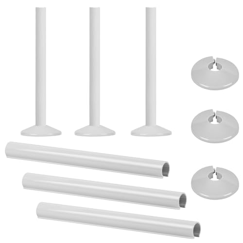 Heizkörperrohrabdeckungen und Rohrmanschetten, Rohr-Zentralheizung, Clip-On-Abdeckungen, 15 mm x 200 mm, Weiß, 6 Stück von Funnytek