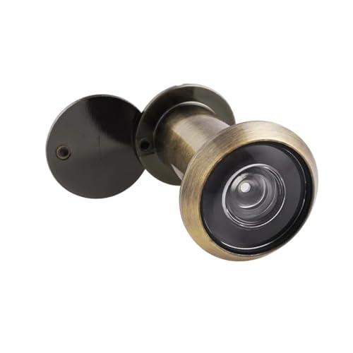 Messing Türspion mit Sichtschutz 220° Weitwinkel Optische Glaslinsen Bohrloch Durchmesser 16mm Messing Spion mit Bohrer Einstellbare Länge Türspion für 35-60mm Dicke Türen,Bronze von Funnytek