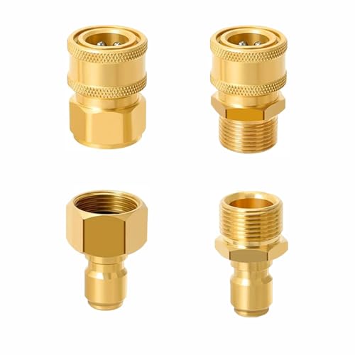 Schnellanschluss-Schlaucharmaturen-Set, Gartenschlauch-Hochdruckreiniger-Adapter-Set, Wasserhahn-Anschlüsse, Düsenanschlussset, Sprühgerät-Set für Anschluss, Autowaschrohr-Armaturen, 4 Stück von Funnytek