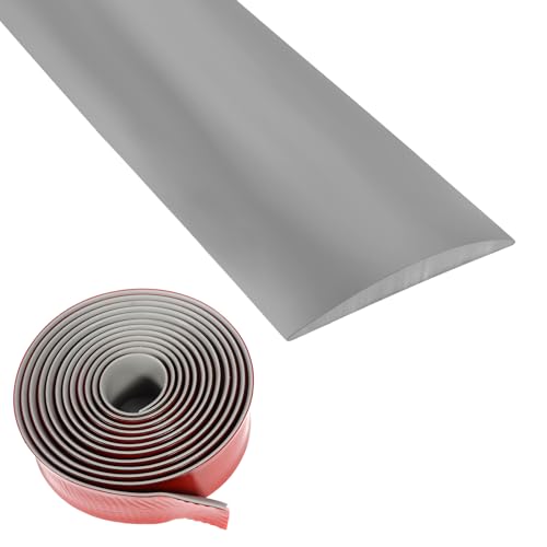 5cm×3m Übergangsprofil Selbstklebend Vinyl Übergangsschiene, Bodenleiste Fußböden Abdeckleisten Holzmaserung Abdeckleisten für Fußböden (Grau) von Funnytek