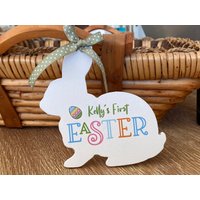 Personalisierte Holz Hase Ostern Korb Tag Laser Cut Dekor von Funograf