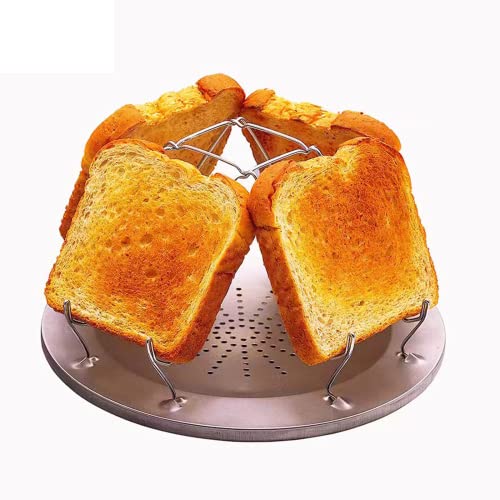 Camping Toaster Für Kocher, 4 Scheiben Tablett Brot Toaster für Familien Outdoor Gasherd Kocher Picknick Faltbares von Funrelaxer