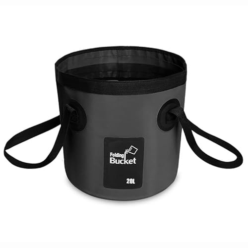 Zusammenklappbarer Eimer, Zusammenklappbarer Eimer, Falteimer für Camping Faltbarer Eimer, für Wasserbehälter zum Angeln Camping Gartenarbeit 20L von Funrelaxer