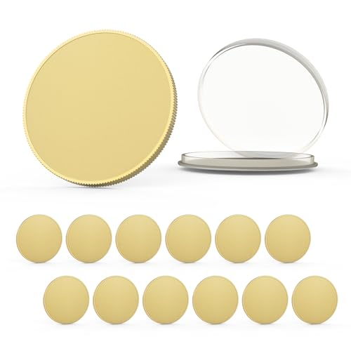 Funria 12 Stück Messing Rohling Challenge Münzen 40mm Laser Gravur Rohlinge Münzen 3mm Massivem Messing mit Gewinde Kanten und Acrylbox Runde Lasergraviert Blanko Challenge Münzen Für DIY Gravuren Funria 12 Stück Messing Rohling Challenge Münzen 40mm Laser Gravur Rohlinge Münzen 3mm Massivem Messing mit Gewinde Kanten und Acrylbox Runde Lasergraviert Blanko Challenge Münzen Für DIY Gravuren von Funria