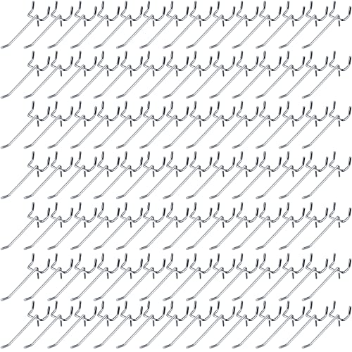 Funrous 100 Stück Peg Board Haken Edelstahl Stecktafelhaken Regal Stecktafel Display Haken Hängende Heringe Board Halter Heringe für 18 und 14 Stecktafel für Garage Aufbewahrung Stecktafel Werkzeuge von Funrous
