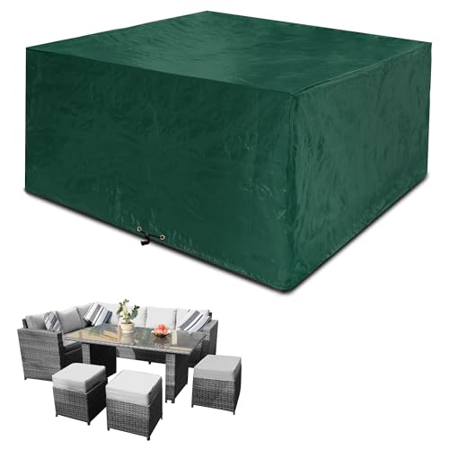 Funshot Cube Gartenmöbel Abdeckungen Wasserdicht, 200x200x90cm Outdoor Patio Rattan Cube Set Abdeckung, Garten Quadratisch Tisch Abdeckung, Winddicht, Anti-UV für Stuhl und Tisch Rattan Sofa Abdeckung von Funshot