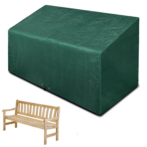 Funshot Garten 3-Sitzer Sitzbank Abdeckung Wasserdicht, Outdoor Patio Sitzbank Abdeckung, Garten Sitzabdeckung 163 * 66 * 63/89cm, Sitzbankabdeckungen mit Kordelzug, Anti-UV Wind Wasserdicht Möbel von Funshot