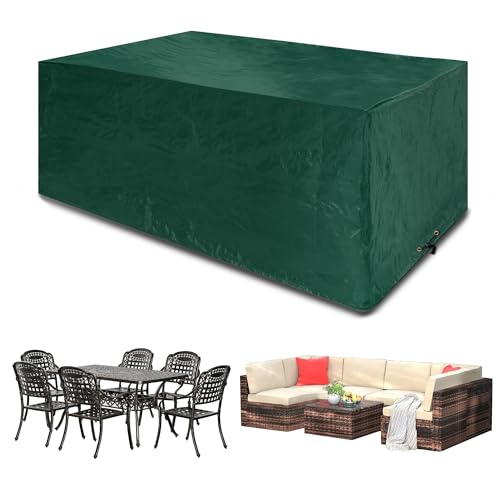 Funshot Gartenmöbel Abdeckungen Wasserdicht, Große Gartenmöbel Abdeckung 200x160x70cm Rechteckig, Outdoor Tisch Abdeckungen Möbel Sets Abdeckung Winddicht, Anti-UV, Patio Set Abdeckung, Grün von Funshot