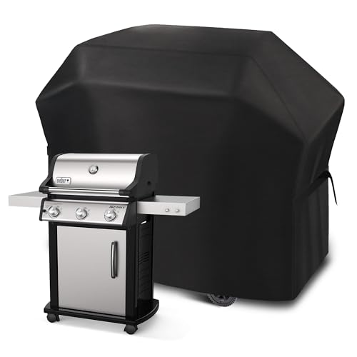 Funshot Grillabdeckung wetterfest,Große BBQ Grillabdeckung Wasserdicht 147x61x117 cm,420D Heavy Duty Outdoor Barbecue Gas Grillabdeckung, Winddicht, UV-beständig & reißfest/Schwarz,F1BBC029 von Funshot