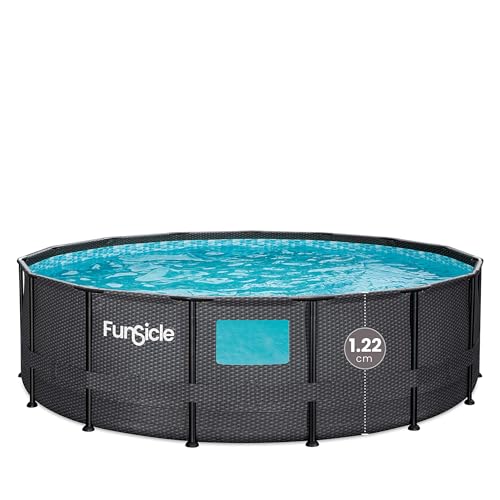 Funsicle Schwimmbecken mit Fenster schwarz Ø4,57x H 1,22m von Funsicle
