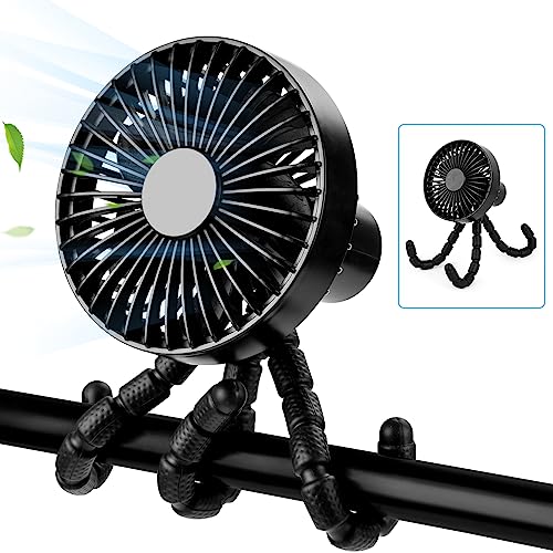 Funsland USB Ventilator Leise, Ventilator für Kinderwagen mit Verstellbares Stativ, Kleiner Ventilator mit Akku,1800mAh, Maximal 8h Mini Fan, Tragbarer Ventilator für Kinderwagen/Schlafzimmer/Büro Funsland USB Ventilator Leise, Ventilator für Kinderwagen mit Verstellbares Stativ, Kleiner Ventilator mit Akku,1800mAh, Maximal 8h Mini Fan, Tragbarer Ventilator für Kinderwagen/Schlafzimmer/Büro von Funsland