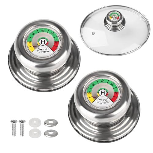 2 Stück Topfdeckelgriff mit Thermometer, kompatibel mit AMC Töpfen und Pfannen Thermo Deckelknopf Deckelgriff Ersatz Ersatz Topf Griff Thermometer für Thermometer Topfdeckelgriff von Funtery