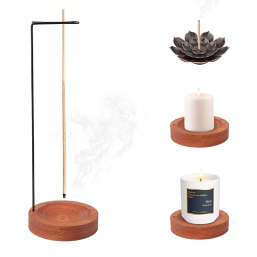 2-in-1 Räucherstäbchenhalter Set, 2 Stück Räucherstäbchen Halterung Modernes Design mit Kegel Spule Räucherstäbchen Halter Handgefertigte Holz Basis für Home Office Decor Yoga Meditation von Funtery