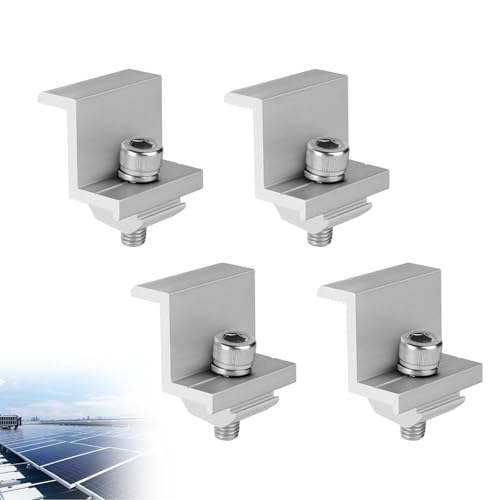 4 Stück Solarmodul Halterung Endklemme, 30mm Solarmodul Klemmen Solarpanel Halterung PV Modul Endklemmen Aluminium Solar Klemm Solar Endklemme Z Halterung Randklemme für Dächer Wände Boote Wohnmobile von Funtery