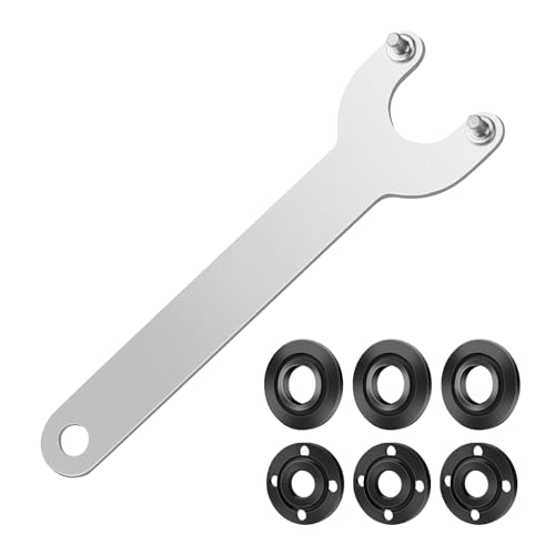 6 Stück Winkelschleifer Zubehör, mit 140mm Flex Schlüssel und Flanschschlüssel Winkelschlüssel Flanschmuttern Kit Winkelschleifer Schlüssel Adapter für Universeller Winkelschleifer von Funtery
