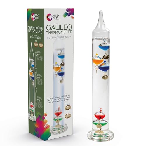 Galileo Thermometer, 28 cm hoch, freistehend, dekorativ, 18 - 26 Grad Celsius, wissenschaftliches Geschenk von Premier Life Store