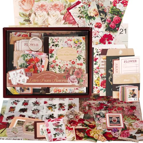 Funto Scrapbooking Kit (153 PCs), Vintage-Sammlungsbriefe, perfekt für Kugel Scrapbooking-Materialien, Planer DIY Arts Craft Collage von Funto