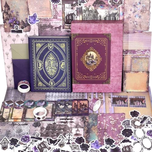 Funto Scrapbooking-Set (185 Teile), Mittelalter Kapitel - Neruda Liebe, Perfekt für Bullet Scrapbooking Materialien, Planner DIY Handwerk Collage von Funto