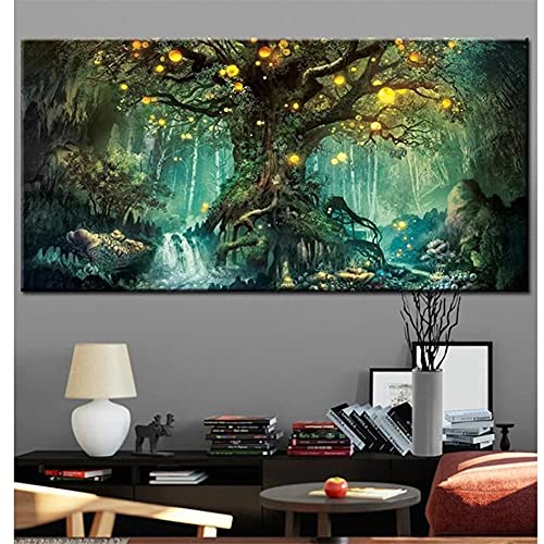 DIY 5D Diamond Painting kits Square Vollbohrer Fantasy-Landschaftsbaum,Diamant painting Bilder Große Stickerei Kristall Mosaik Leinwand Kunst Handwerk für Hauptwanddekor Geschenk(50x100cm,20x40in) von Funxer