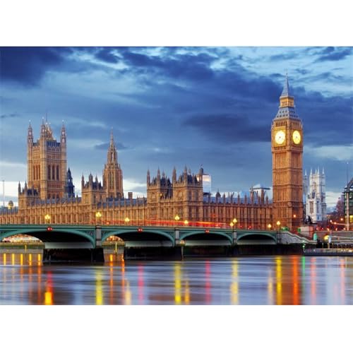 Diamond Painting London Big Ben diamond painting erwachsene 50x70cm, 5D Square diamond painting set mit Zubehör Full Set, DIY Cross Stickerei Deko Wohnzimmer Schlafzimmer Büro Eingang Wand C24 von Funxer