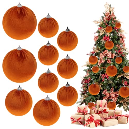 Funzhan 10pcs Beflockt Orange Bälle Handgefertigt Samt Hängend Bruchsicher gemischt Größe Verzierung Dekoration Zartes Weihnachten Funzhan 10pcs Beflockt Orange Bälle Handgefertigt Samt Hängend Bruchsicher gemischt Größe Verzierung Dekoration Zartes Weihnachten von Funzhan