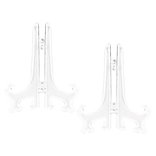 Funzhan 2pcs Klar Acryl Staffelei Plastik Platten ständer Halter Fold-Display-Ständer Bilderrahmen Artwork - 10 cm von Funzhan