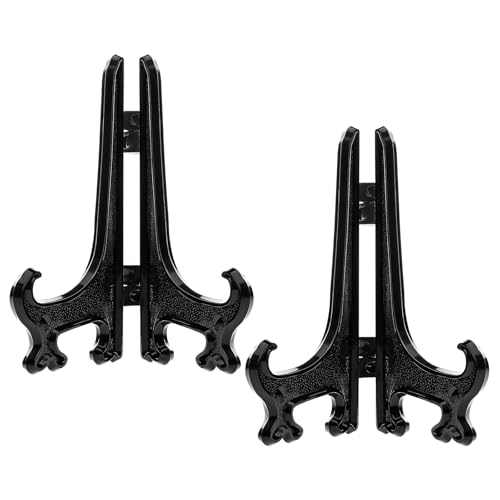 Funzhan 2pcs Schwarz Plastik Acryl Staffelei Fold-Display-Ständer Plastik Bilderrahmen Platten ständer Halter - 12.5 cm Funzhan 2pcs Schwarz Plastik Acryl Staffelei Fold-Display-Ständer Plastik Bilderrahmen Platten ständer Halter - 12.5 cm von Funzhan