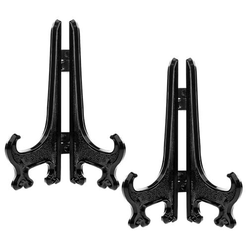 Funzhan 2pcs Schwarz Plastik Acryl Staffelei Fold-Display-Ständer Plastik Bilderrahmen Platten ständer Halter - 17.5 CM Funzhan 2pcs Schwarz Plastik Acryl Staffelei Fold-Display-Ständer Plastik Bilderrahmen Platten ständer Halter - 17.5 CM von Funzhan
