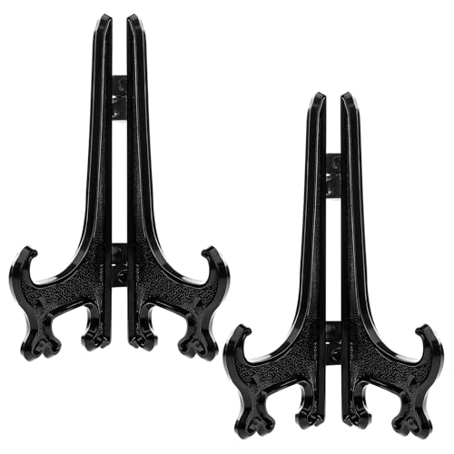 Funzhan 2pcs Schwarz Plastik Acryl Staffelei Fold-Display-Ständer Plastik Bilderrahmen Platten ständer Halter - 25 CM von Funzhan