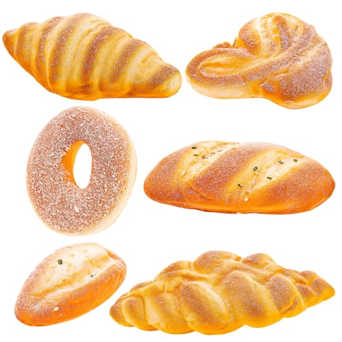 Funzhan 6 Stück Kunstbrot Dekor Gefälschte Donut Sesam Kokosnuss Croissant Anzeige Lebensecht Französisch Laib Modell Lebensmittel Gebäck Startseite Bäckerei von Funzhan